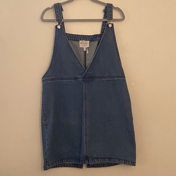 Hayden Denim Overall Jumper V Neck Blue Dress L